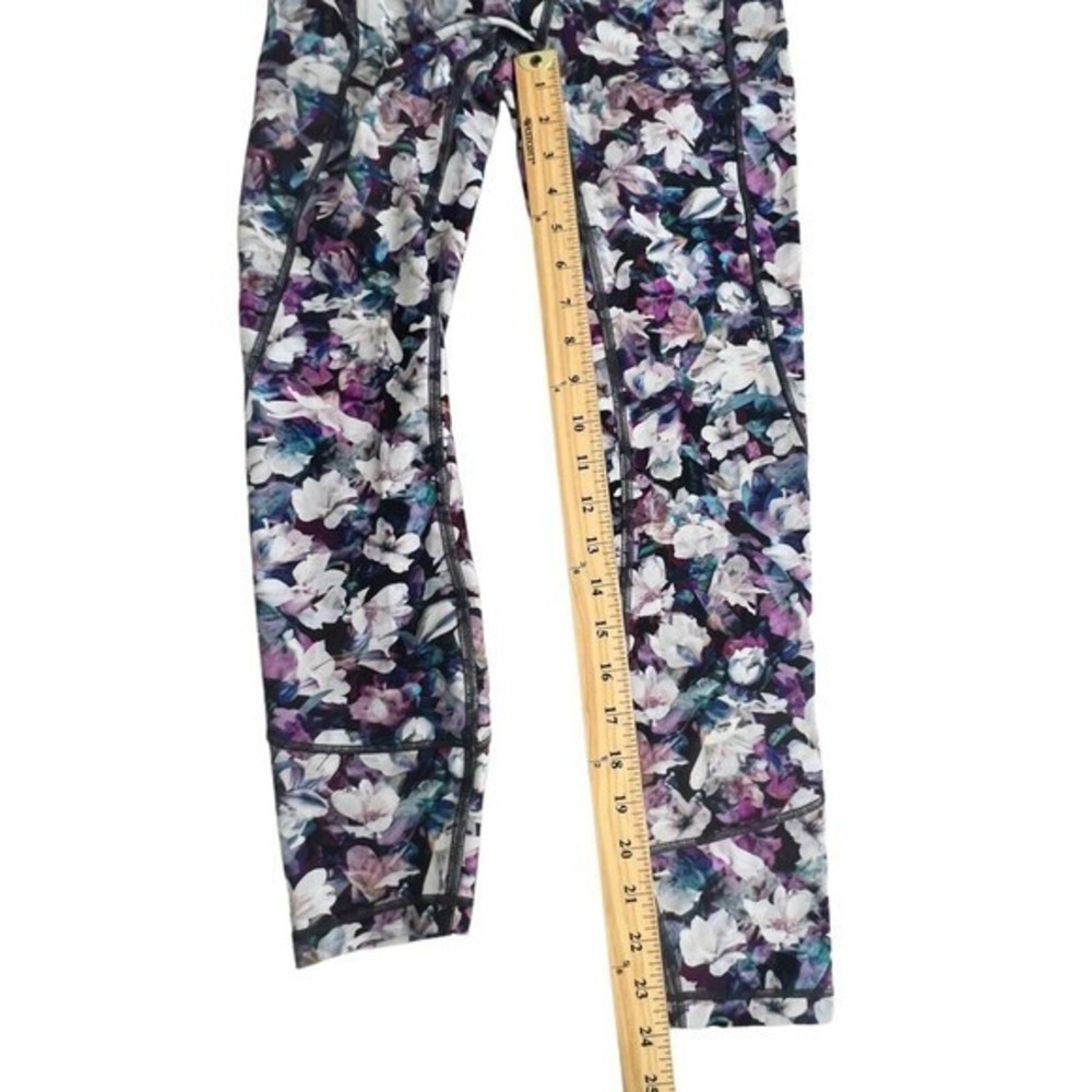 Lululemon Womens Mid Rise Full Length‎ Floral Everlux In Movement Tight 25" 4 - Picture 7 of 10